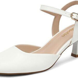 Women’s Kitten Heels Polyurethane 2.2 Inch Dress Shoes Ankle Strap Comfort